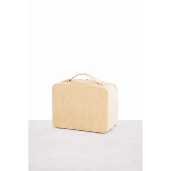 NWT Beis Faux Leather Vegan Cosmetic Case in Beige - Picture 8 of 10